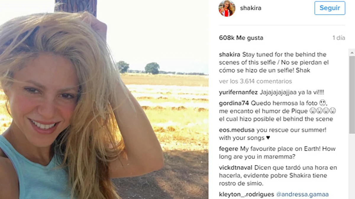 Video: Piqué se burla de Shakira cuando intenta tomarse una selfie