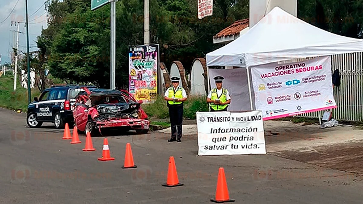 Instala Policía Michoacán módulos de prevención de accidentes en salidas de Morelia