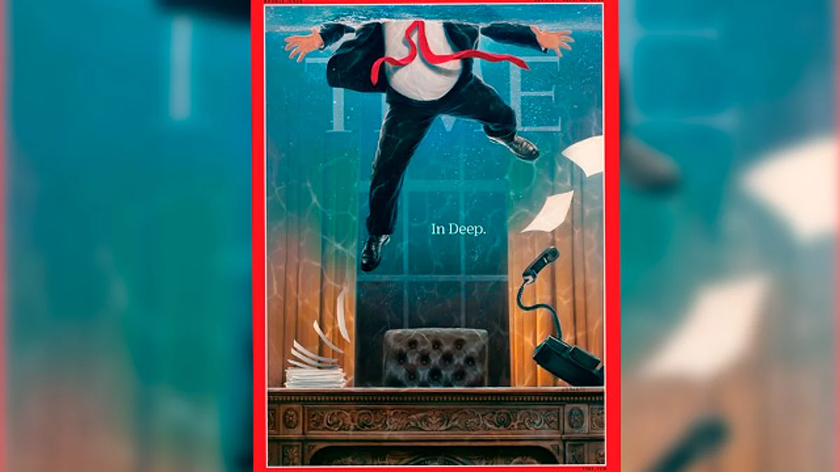 Trump, “con el agua hasta el cuello” en revista Time