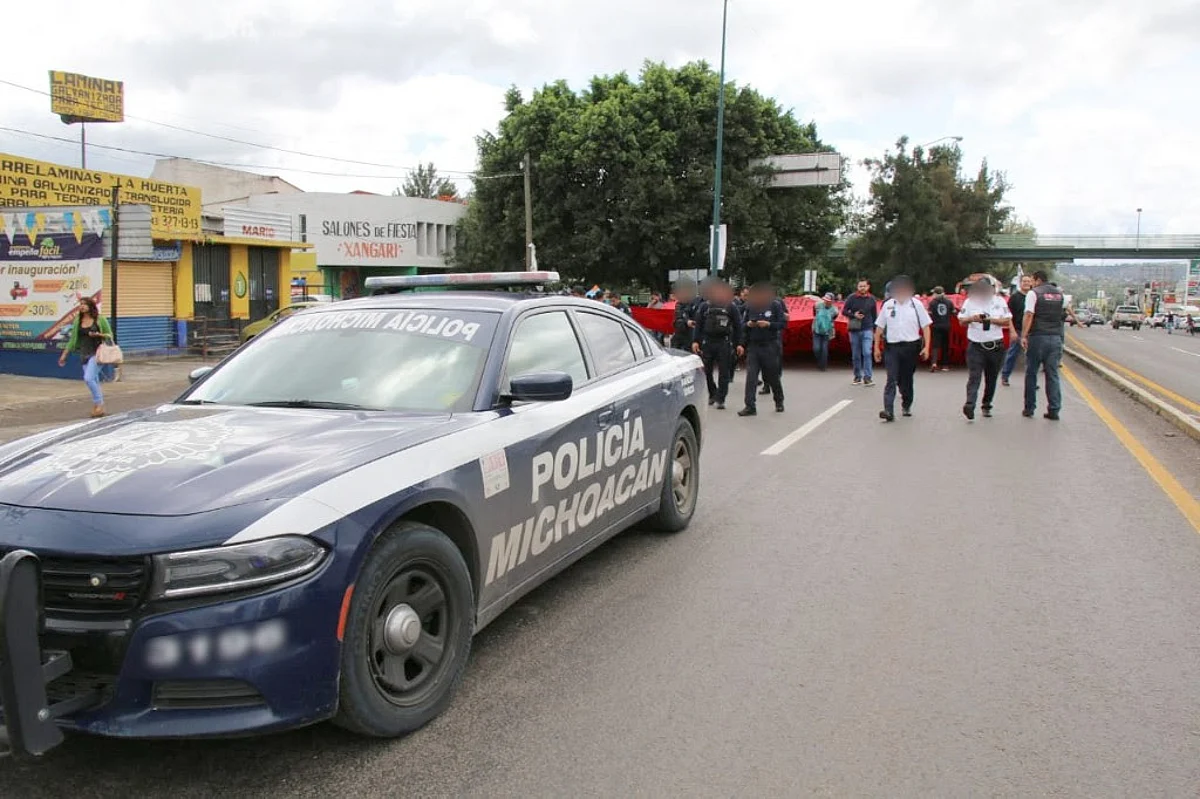 Despliega SSP operativo por movilización de normalistas en Morelia
