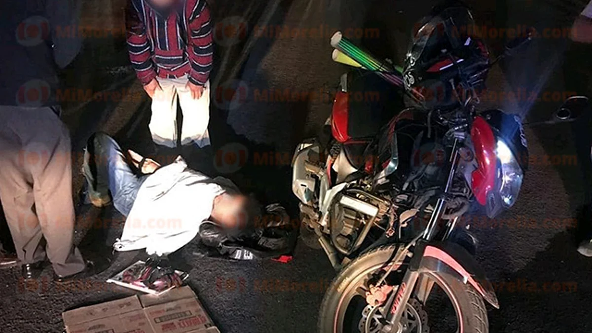 Motociclista sufre accidente y queda herido sobre la Morelia-Mil Cumbres