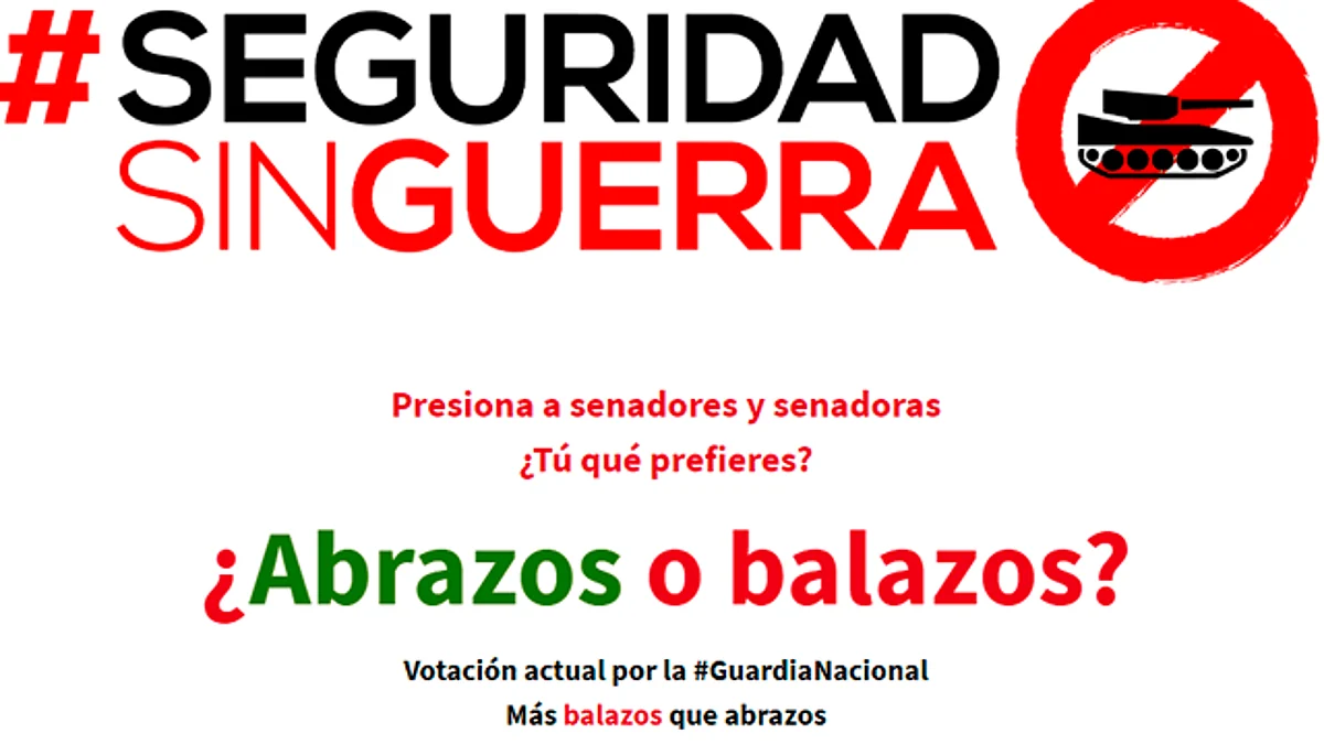 Crean campaña para pedir al Senado que vote contra Guardia Nacional