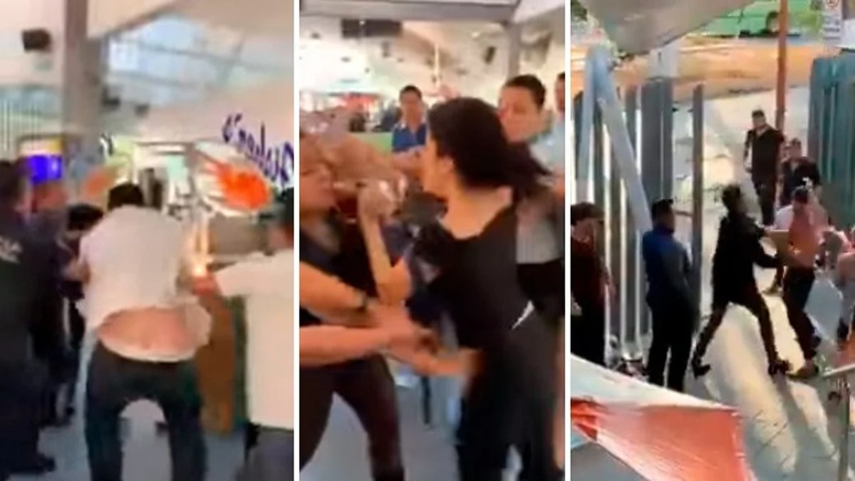 Captan tremenda batalla campal en restaurante de Tlalnepantla, Edomex (Video)