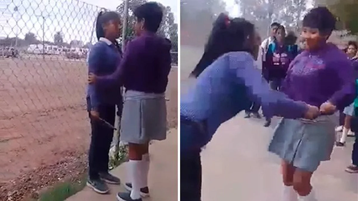 Graban a estudiantes de secundaria en pelea con cuchillos