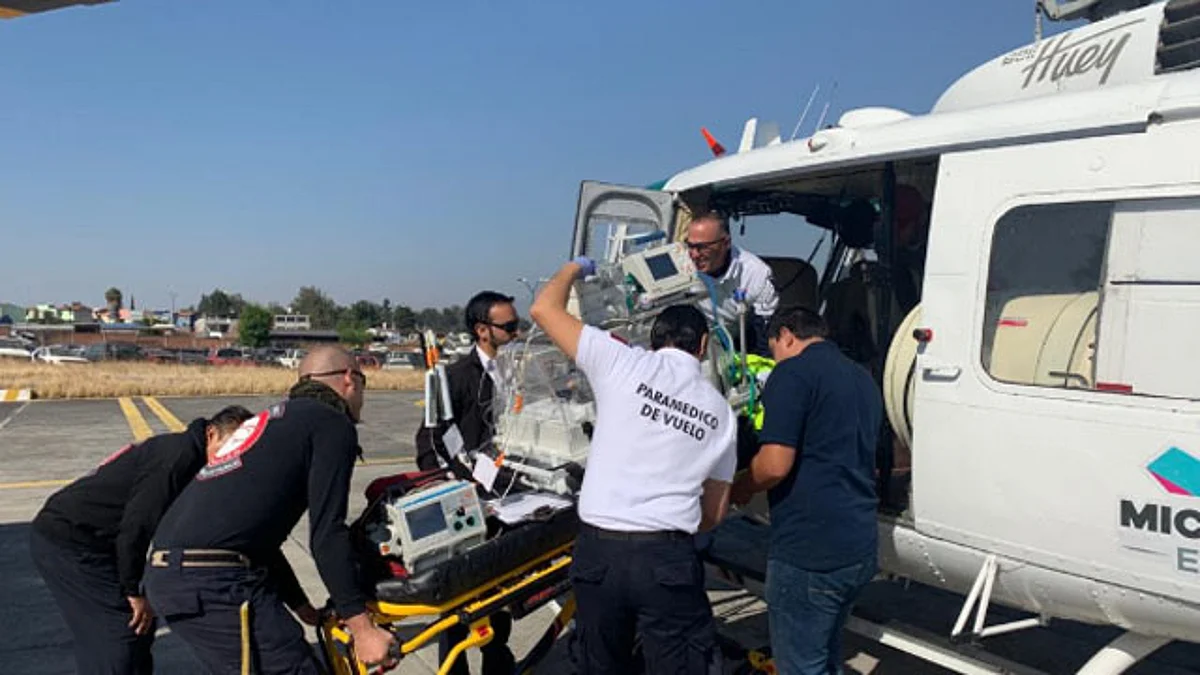 SSM realiza traslado de recién nacido en ambulancia aérea a CDMX