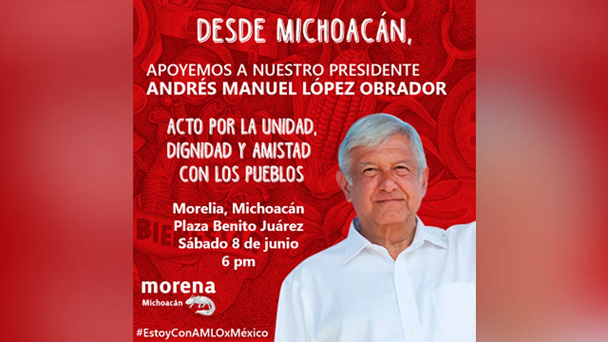 Convoca Morena a acto público en respaldo al presidente AMLO