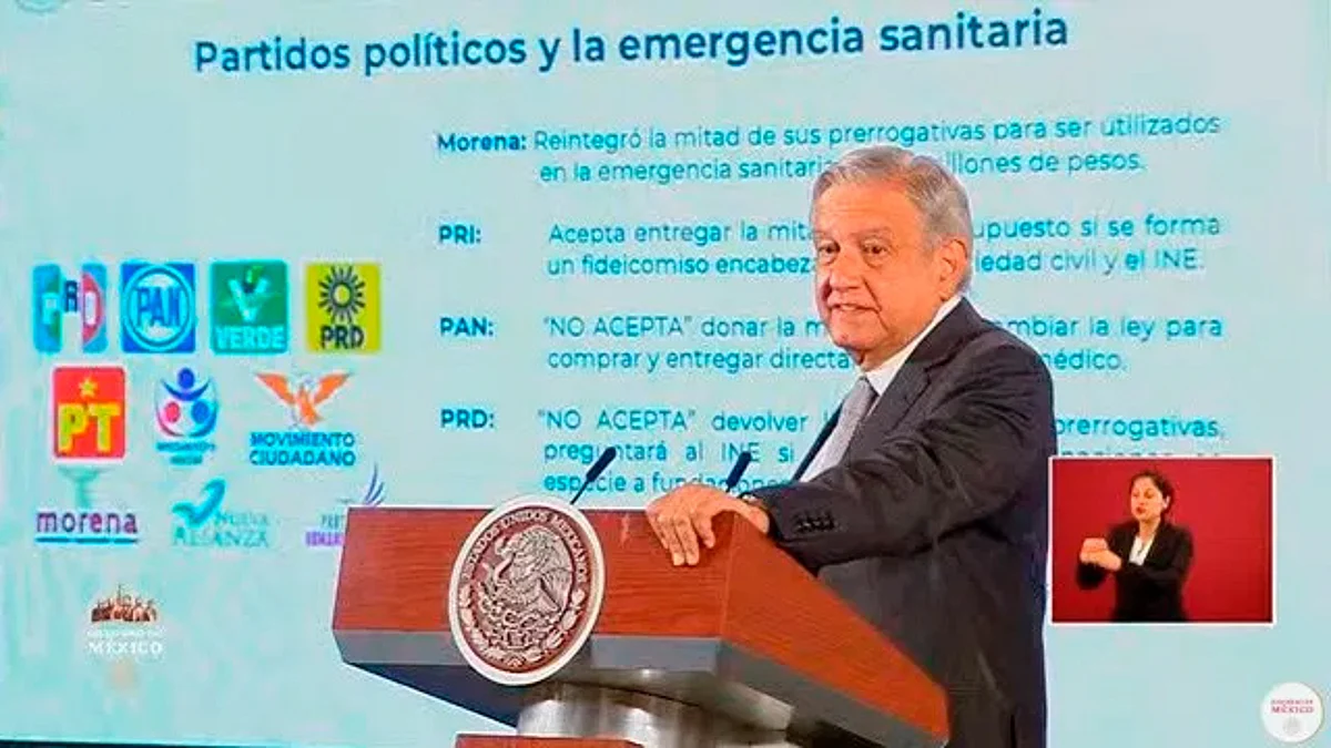 Exhibe AMLO a partidos políticos que no aceptan donar parte de sus recursos