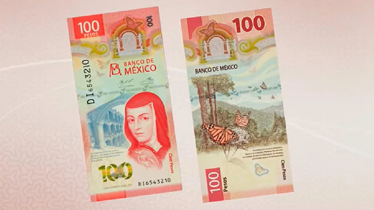 Mariposa Monarca de Michoacán y Sor Juana en nuevo billete de 100
