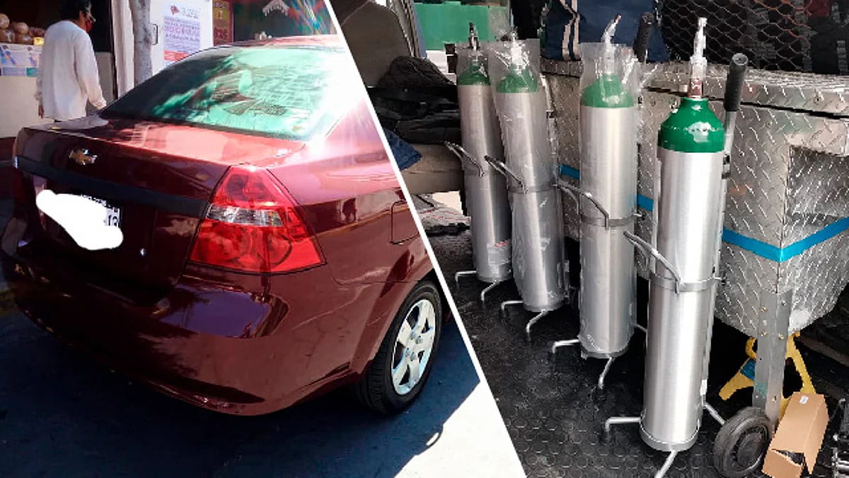 Paramédico ofrece auto a cambio de tanques de oxígeno