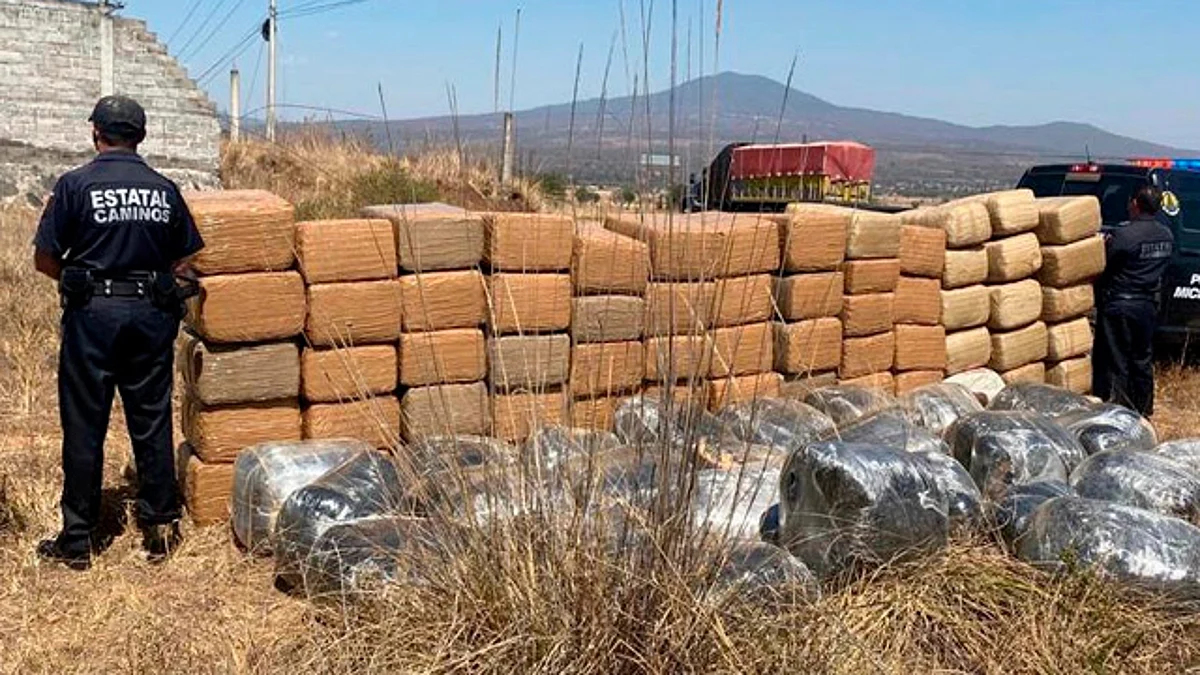 Aseguran más de una tonelada de marihuana en un camión, en Michoacán