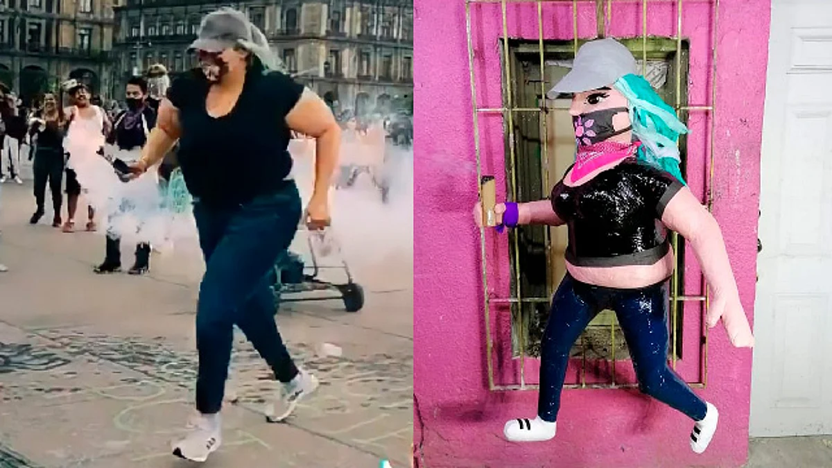 Usuarios de Internet han inmortalizado a la valiente mujer con ilustraciones, imágenes, un rap y hasta memes (Foto: Piñatería Ramírez)
