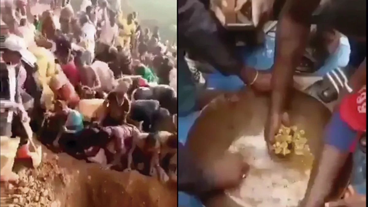 La fiebre del oro se propagó no sólo entre aldeanos y mineros, sino además entre algunos soldados de las Fuerzas Armadas del Congo (Foto: captura TW/ @luna_2711)
