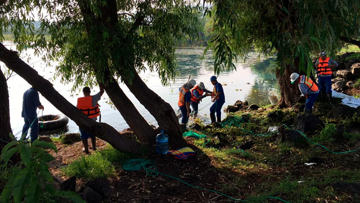 Hasta 700 kilos de basura extraen del manantial de La Mintzita de Morelia