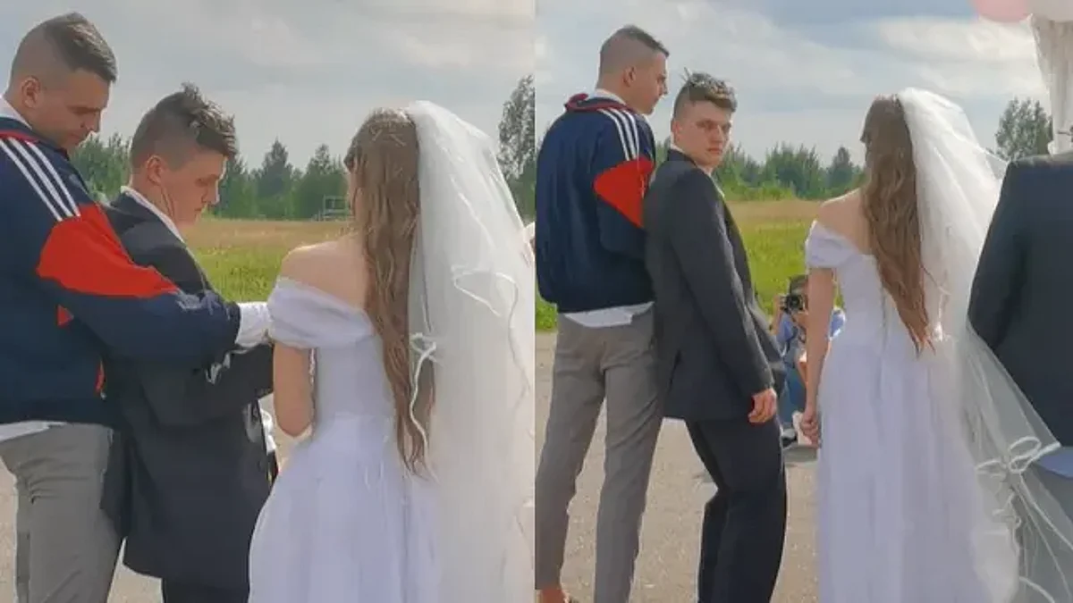 Novio llega a su boda cayéndose de borracho y le dan el sí