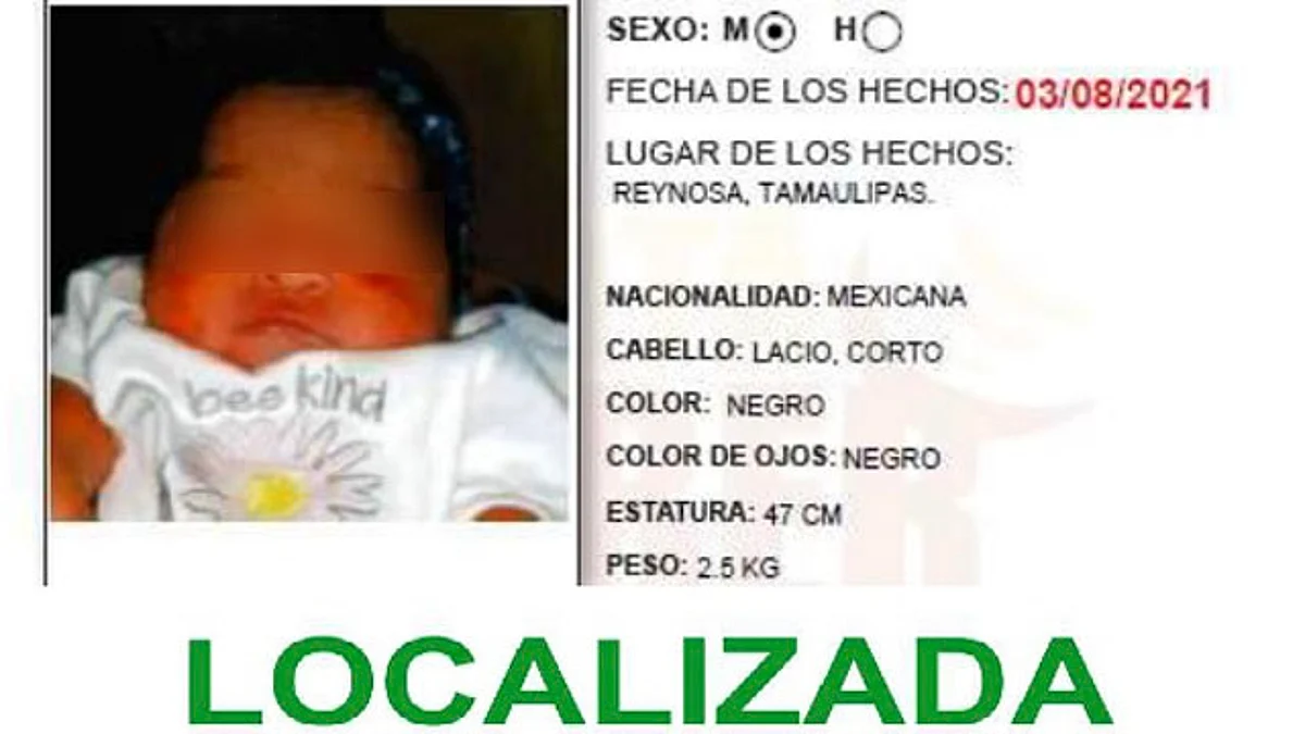 Localizan a bebé que fue robada en Tamaulipas; hay detenidos
