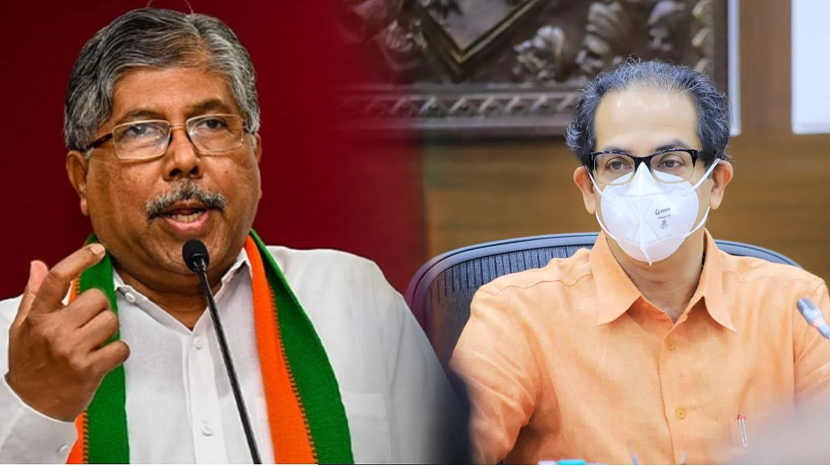 भाजप प्रदेशाध्यक्ष चंद्रकांत पाटील व मुख्यमंत्री उद्धव ठाकरे.