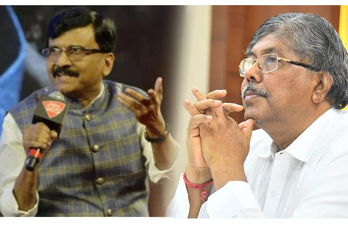 शिवसेनेचेे नेते खासदार संजय राऊत व भाजप प्रदेशाध्यक्ष चंद्रकांत पाटील.