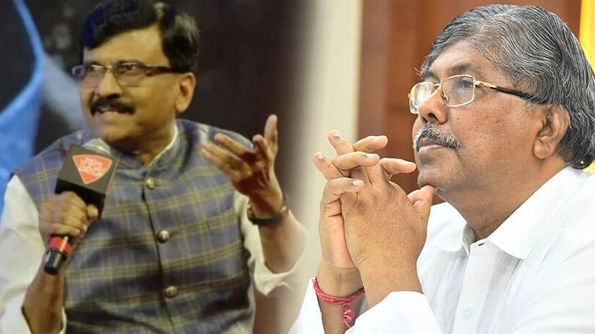 शिवसेना नेते खासदार संजय राऊत व भाजप प्रदेशाध्यक्ष चंद्रकांत पाटील.