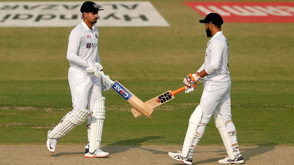 Ind vs NZ 1st Test : अय्यर - जाडेजाच्या भागीदारीने पहिल्यादिवसाअखेरीस भारत मजबूत स्थितीत
