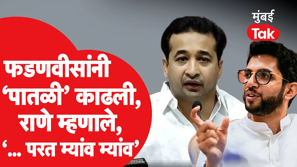 देवेंद्र फडणवीस यांनी पातळी काढली, नितेश राणेंचा 'म्यांव म्यांव' चा इशारा