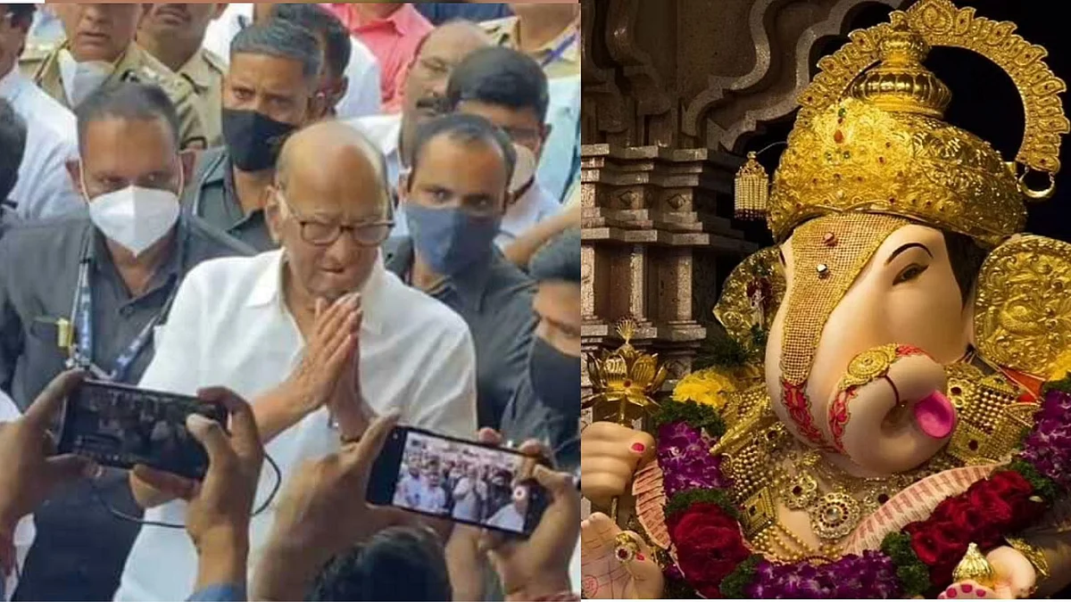 NCP chief Sharad Pawar visited Dagduseth Ganpati temple in Pune but took darshan from outside the door