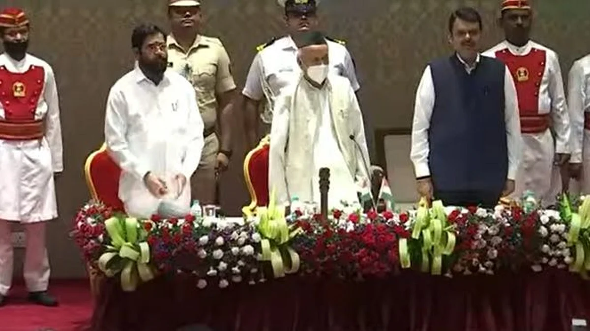 I swear by God ..." Eknath Shinde Chief Minister, Devendra Fadnavis Deputy Chief Minister of maharashtra