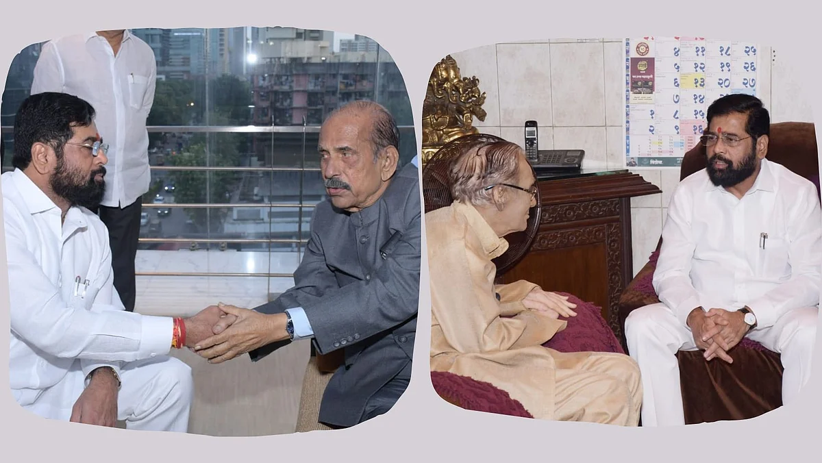 eknath shinde meets senior shiv sena leader manohar joshi and liladhar dake