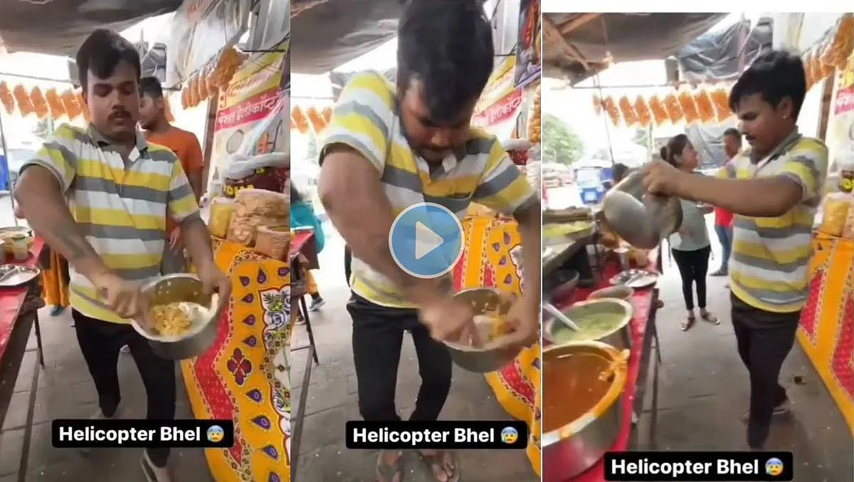 Man Prepares Helicopter Bhel video Goes Viral On social Media