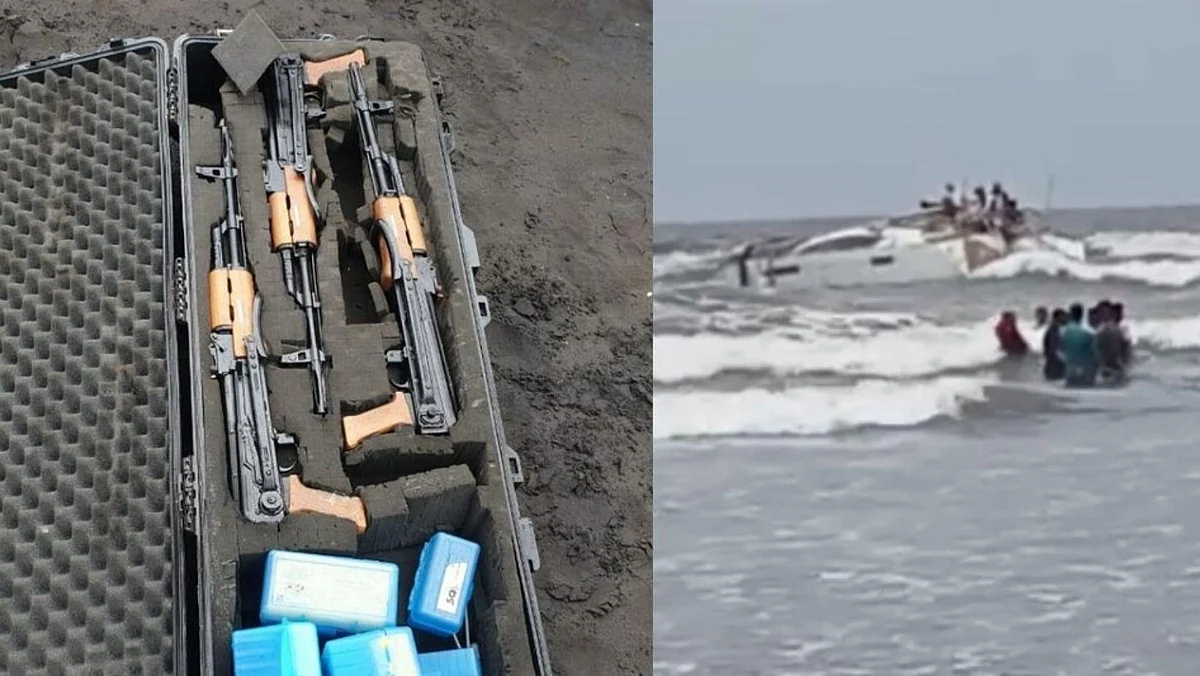 मोठी बातमी! रायगडच्या हरिहरेश्वर किनाऱ्यावर संशयास्पद बोट, बोटीत आढळल्या तीन AK-47 रायफल