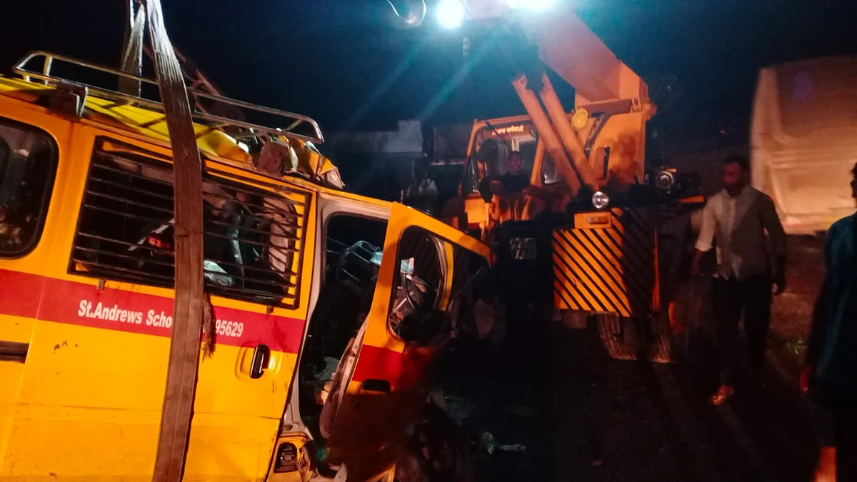 Fatal accident involving car and container on Pune Ahmednagar Highway Accident
