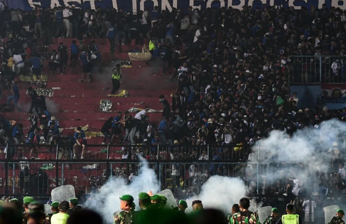 violence at football match in Indonesia
