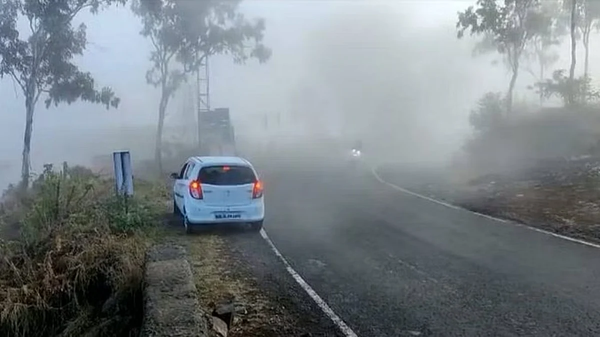 महाबळेश्वरमध्ये कडाक्याची थंडी, पाहा हिमकणांचा नजराणा
