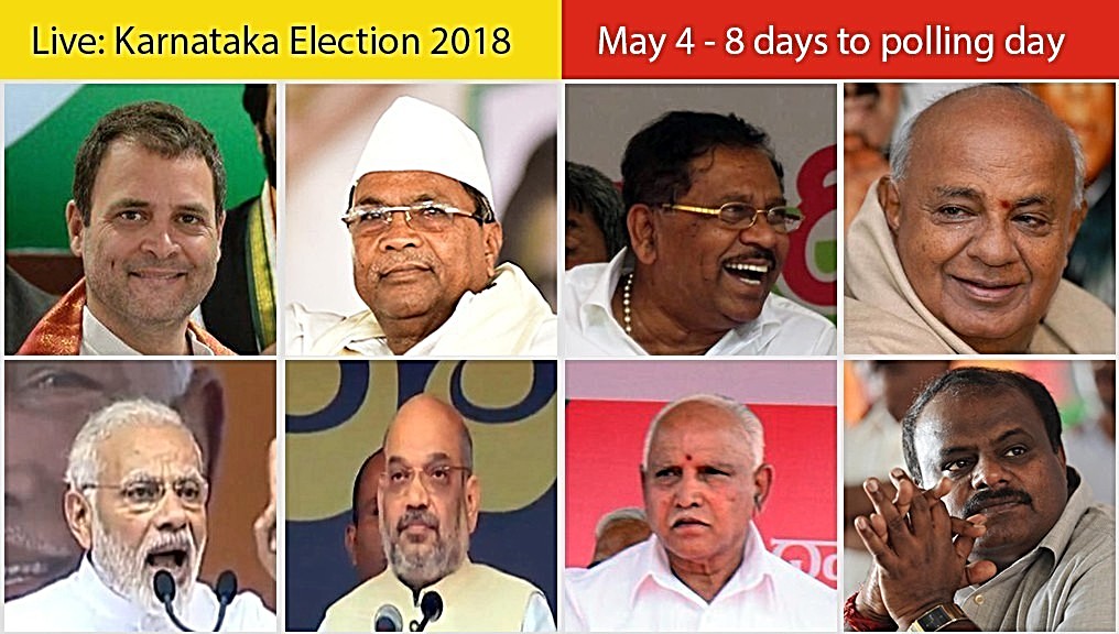 Live Updates: Karnataka Elections, May 4th: 8 days to polling day