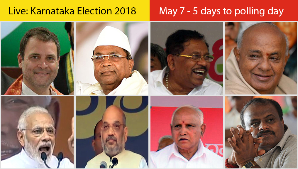 Live Updates: Karnataka Elections, May 7th: 5 days to polling day