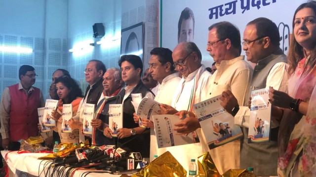 Madhya Pradesh: Congress promises 1 lakh jobs, cut in electricity bill and grant to homeless
