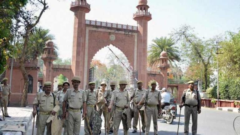 Security beefed up at AMU, sedition case against 12 students