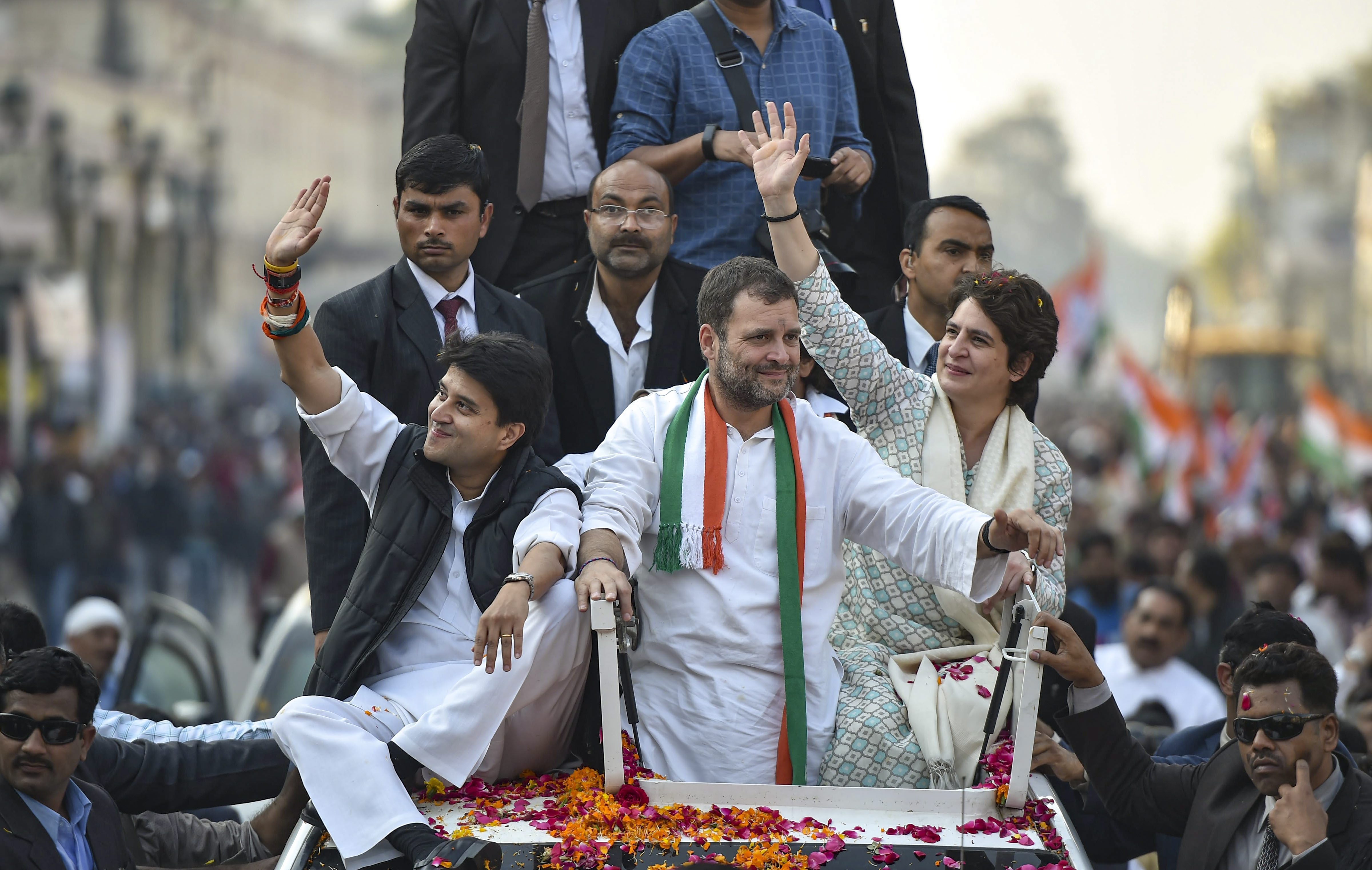 Rahul puts 41 seats in UP under Priyanka, 39 under Scindia