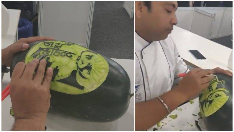 Chef pays tribute to Abhinandan with carved watermelon