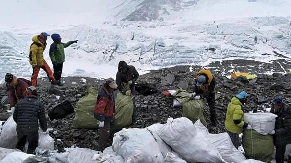 Nepal’s clean-up drive on Mt Everest (Social Media)