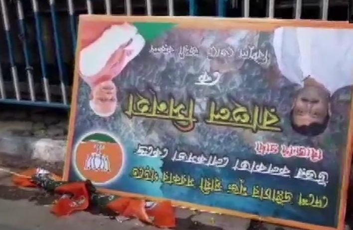 BJP banners removed ahead of Shah’s Kolkata roadshow
