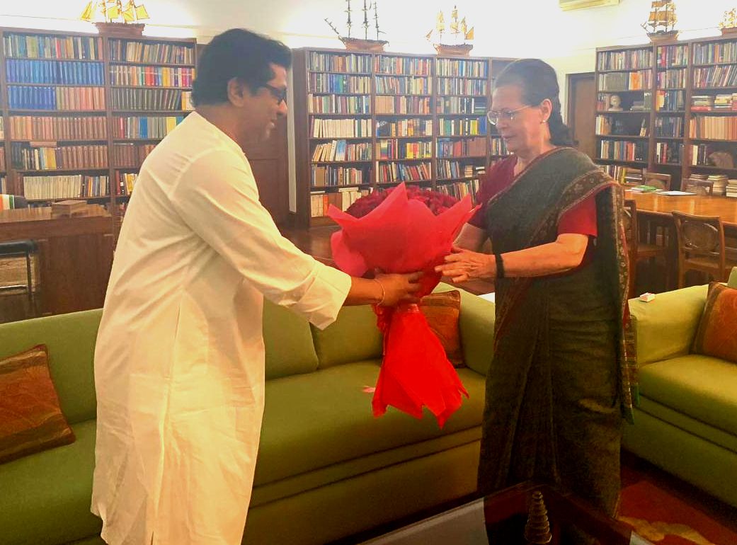 MNS chief Raj Thackeray calls on Sonia Gandhi