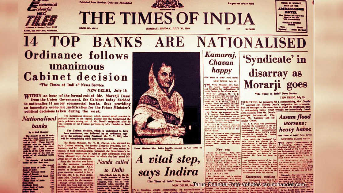50 years of bank nationalisation led to growth in deposits, branches and credit