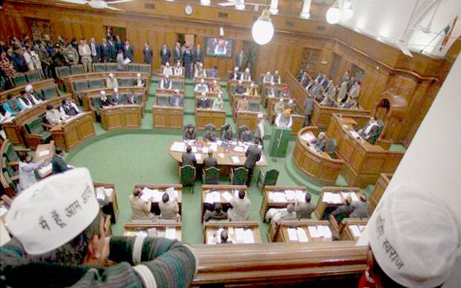 AAP MLAs protest in Delhi Assembly over Ravidas temple demolition