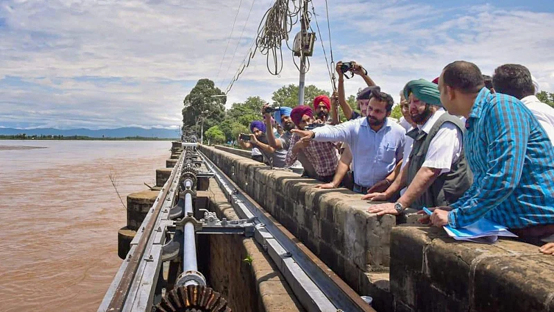 Several regions in Punjab are reeling under severe floods and the state is estimated to have suffered damage worth Rs 1,700 crore (PTI photo).