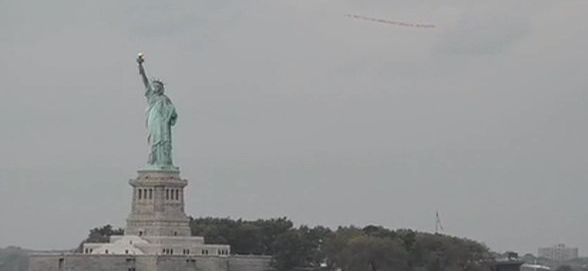 Aircraft circles Statue of Liberty carrying message ‘UN must help end human rights abuses in Balochistan’