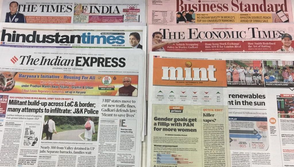 Front Pages This Morning - September 15, 2019