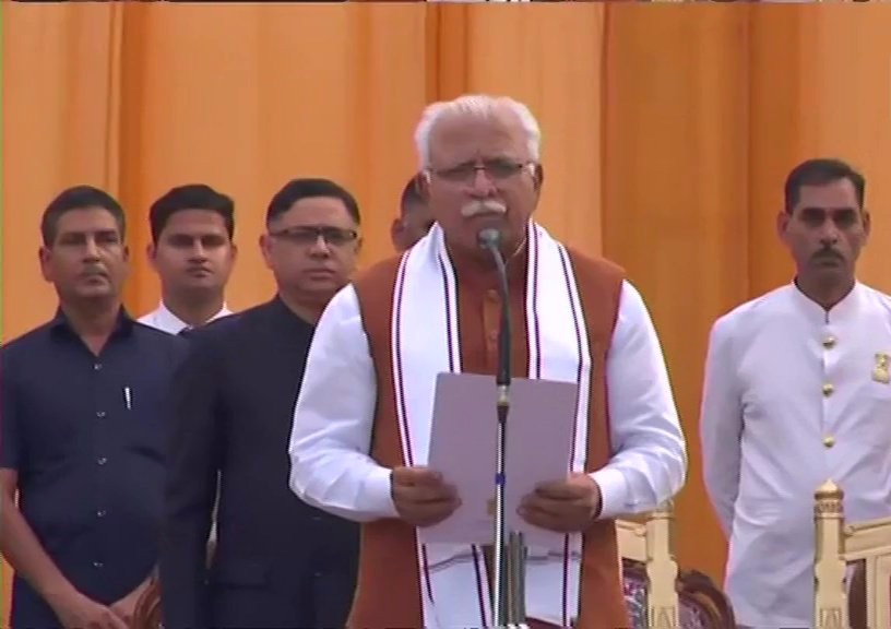 Khattar takes oath as Haryana CM for second term