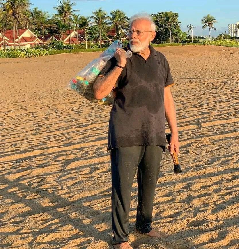 Congress takes swipe at Modi plogging on beach at Mamallapuram