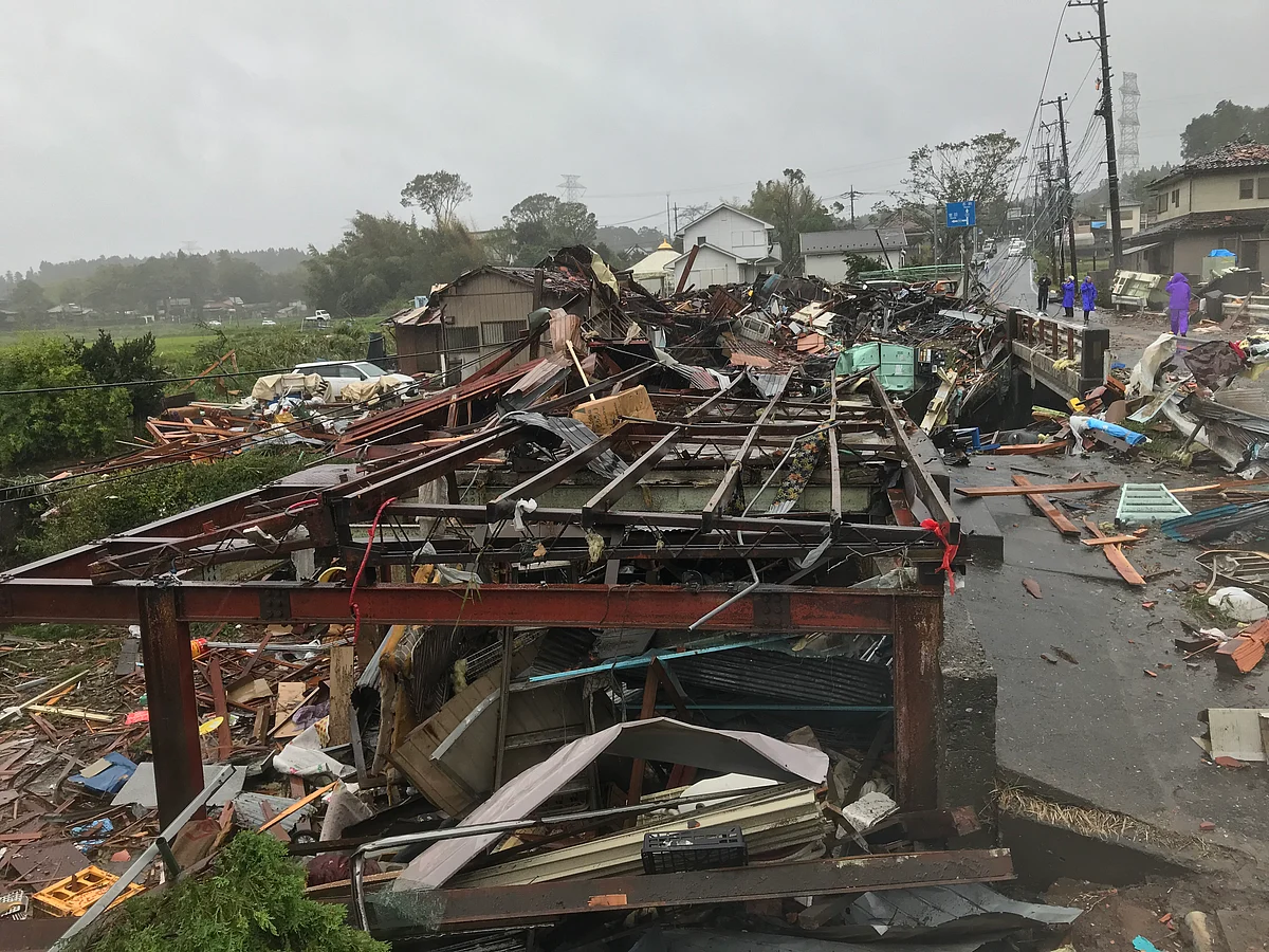 Scene after a tornado hit Chiba Prefecture near Tokyo (IANS Photo)
