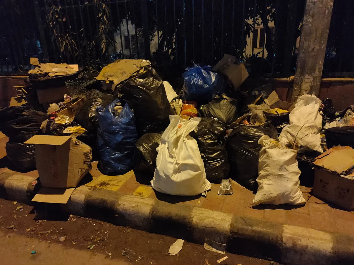 The trash collected by students from the road (Photo courtesy: Social media)